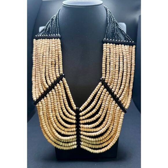 Statement Beaded Layered Necklace - Boho Tribal Style - Picture 2 of 9